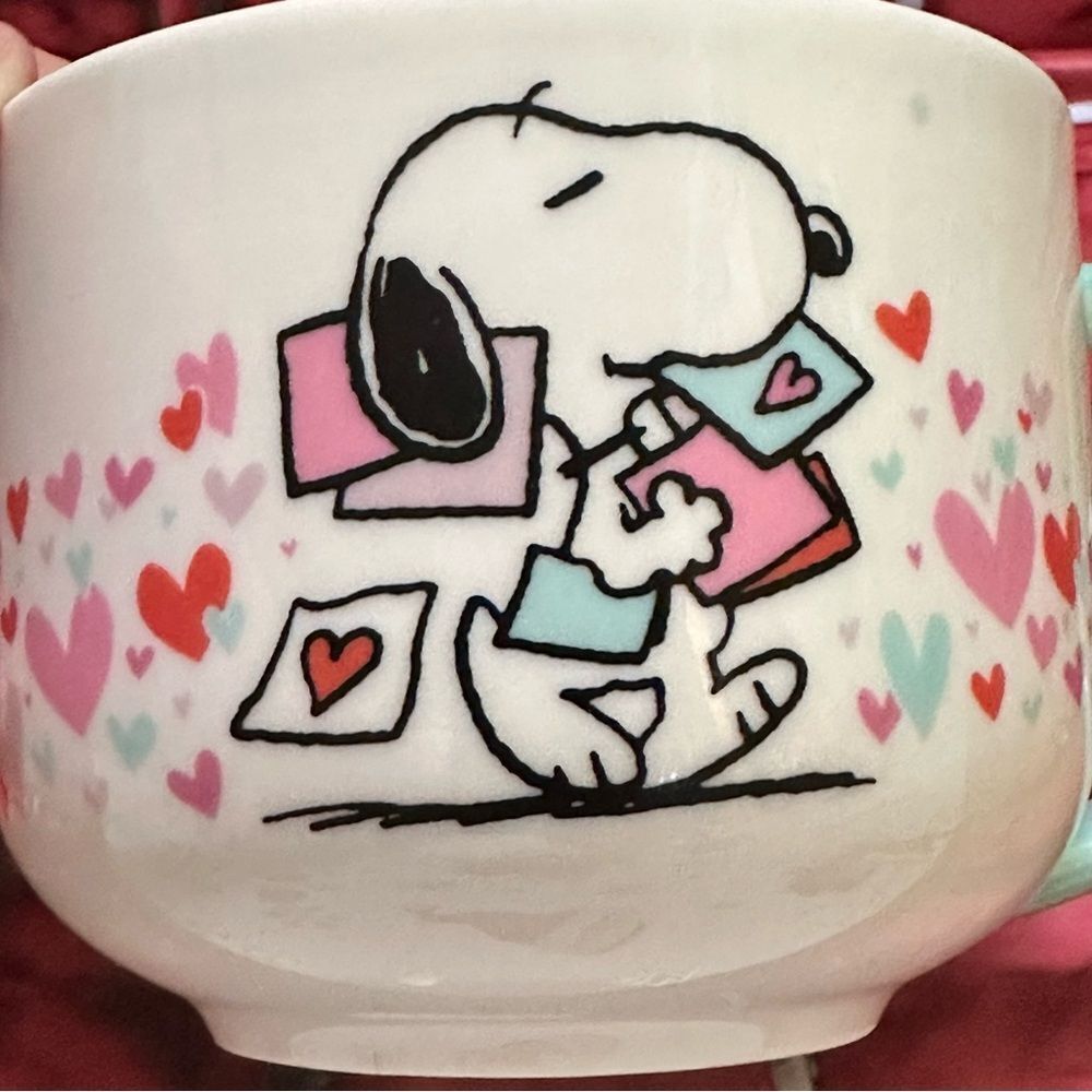 Peanuts Snoopy Valentines Hearts cards ceramic mug - Picture 4 of 8